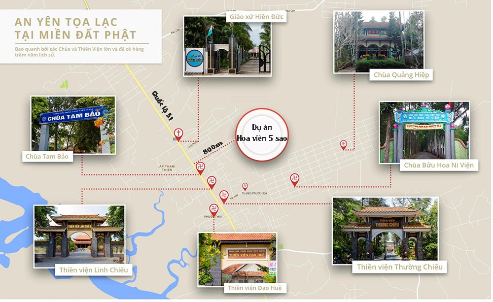 Dự án hoa viên 5 sao nằm tại trung tâm tôn giáo của Long Thành